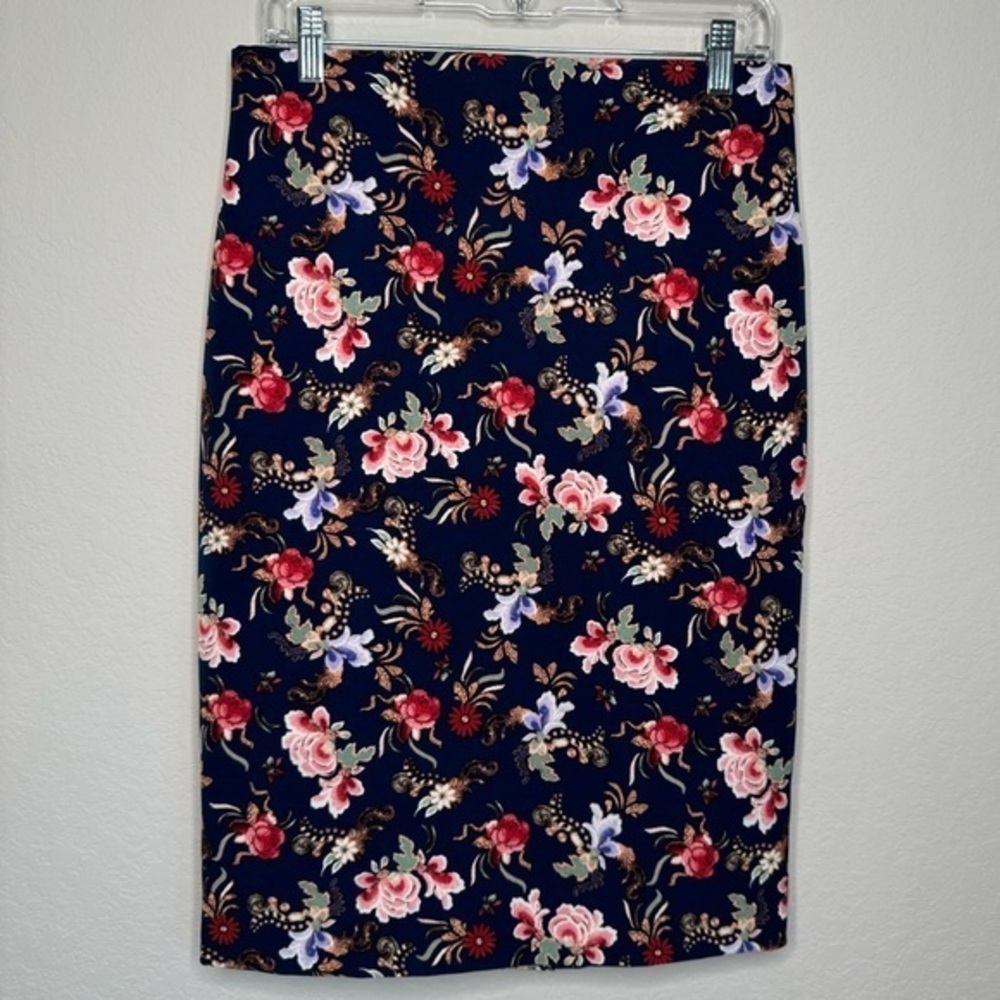 NWT Philosophy Republic Clothing Blue Floral‎ Midi Pencil Skirt- Sz 6